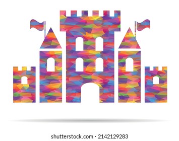 icon fantasy castle low poly