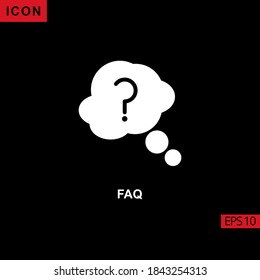 Icon FAQ with question mark and bubble. Flat, glyph or filled vector icon symbol sign collection for mobile concept and web apps design.