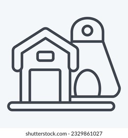 Icon Farm. related to Agriculture symbol. line style. simple design editable. simple illustration