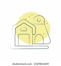 Icon Farm. related to Agriculture symbol. Color Spot Style. simple design editable. simple illustration