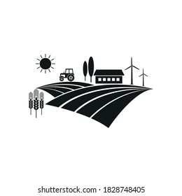 El icono de la granja. Ilustración vectorial simple en un fondo blanco.
