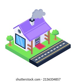 Icon of farming in isometric design, editable design 

