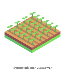 Icono de cultivo en diseño isométrico, diseño editable 

