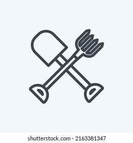 Icon Farming Tools. suitable for Garden symbol. line style. simple design editable. design template vector. simple symbol illustration