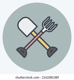 Icon Farming Tools. suitable for Garden symbol. color mate style. simple design editable. design template vector. simple symbol illustration