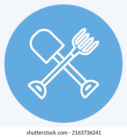 Icon Farm Tools. geeignet für Gartensymbol. Blauer Augenstil. einfaches Design bearbeitbar. Designvorlage, Vektor. einfache Symbolillustration
