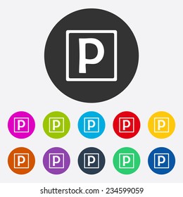 icon of fashion, style, parking sign