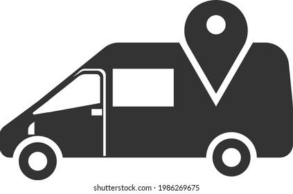 Icon for fast delivery by cargo transport to your destination. The image is intended for applications and websites. Vector illustration isolated on a white background.