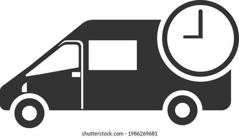 Icon for fast delivery by cargo transport. The image is intended for applications and websites. Vector illustration isolated on a white background.