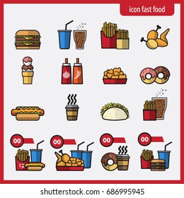 icon fast food 1 vector illustration