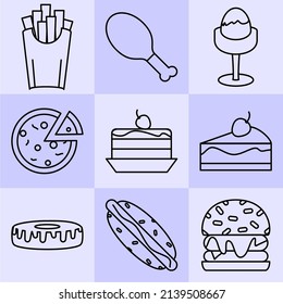 icon. fast food thin icon design