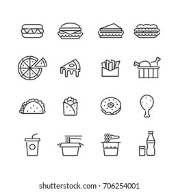 icon fast foods, vector