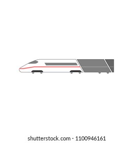 Icon of a fast train symbol in the form of a contour on a white background