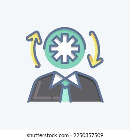 Icon Faster Thinking. related to Psychological symbol. doodle style. simple illustration. emotions, empathy, assistance