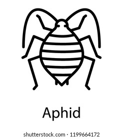 Icon of a fat insect having long antennae depicting aphids