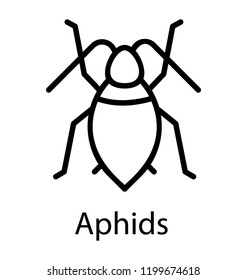 Icon of a fat insect having long antennae depicting aphids