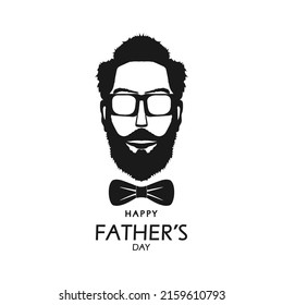 Icon of father in glasses with a bow tie on a white background. Father's Day.