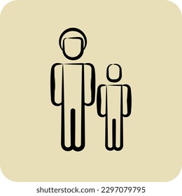 Icon Father And Son. related to Family symbol. glyph style. simple design editable. simple illustration
