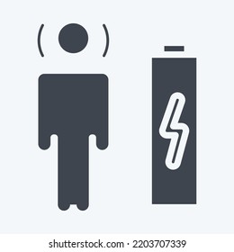 Icon Fatigue. suitable for flu symbol. glyph style. simple design editable. design template vector. simple illustration