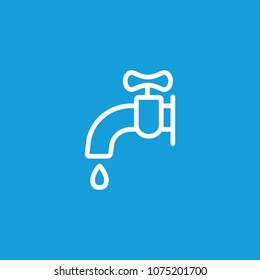 Icon of faucet with drop of water. Bathroom, water pipe, wash sink. Facilities concept. Can be used for topics like housekeeping, facilities, hotel service