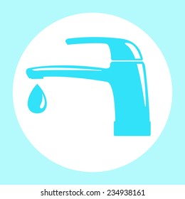 Icon faucet (mixer) and water drop.