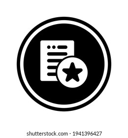 Icon Favorite Document With Style Circular Glyph