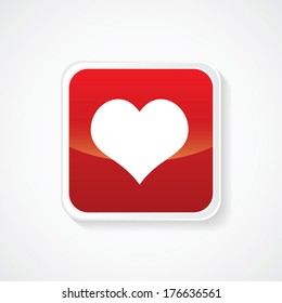 Icon of Favorite on Red Glossy Button. Eps-10