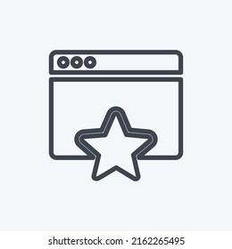Symbol Favoritenseite. geeignet für das Benutzeroberflächen-Symbol. Linienstil. einfaches Design bearbeitbar. Designvorlage, Vektor. einfache Symbolillustration