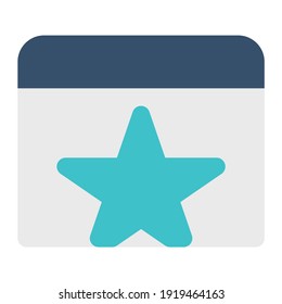 icon favorite page using flat style and blue color dominate