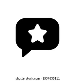 icon favourite bubble speech black and white flat symbol