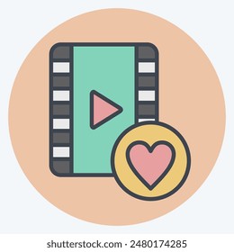 Icon Favourite Movie. related to Cinema symbol. color mate style. simple design illustration