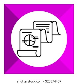 Icon of fax message with graph and text