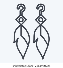 Icon Feather Earning. related to Indigenous People symbol. line style. simple design editable. simple illustration