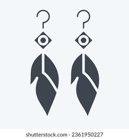 Icon Feather Earning. related to Indigenous People symbol. glyph style. simple design editable. simple illustration