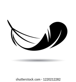 Icon feather isolated on a white background