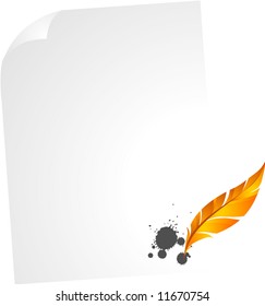 icon of feather on the paper