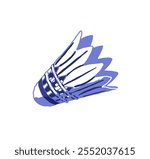Icon of feather or plastic shuttlecock. Badminton birdie or shuttle. Equipment of racquet sport. Athletic inventory to play summer court game. Flat isolated vector illustration on white background
