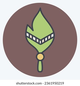 Icon Feather. related to Indigenous People symbol. color mate style. simple design editable. simple illustration