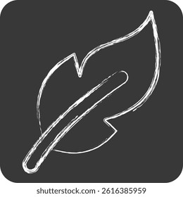 Icon Feathers. related to Fabric symbol. chalk Style. design editable