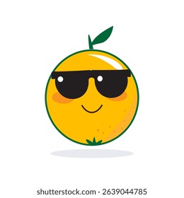 The icon features a cute, cartoon-style orange fruit with a friendly and fun appearance wearing glasses.