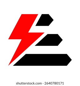 The icon features a red lightning bolt over stacked black lines, representing energy, high intensity, and energy efficiency.