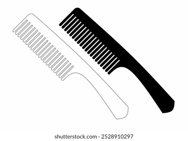 The icon features a silhouette of a comb hairbrush against a white background. Its sleek design emphasizes the brush's bristles and handle, symbolizing grooming and style.