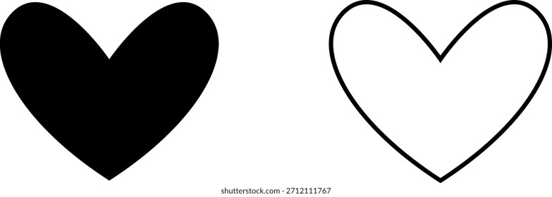 Icon features two heart shapes, one filled and one outlined, used for design and creative purposes in various projects