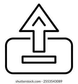 The icon features white-background upload-icon-line-art.
