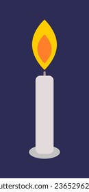 Un icono con una vela con una llama amarilla sobre ella, presentado en un estilo de ilustración plana, ambientado contra un tema oscuro.