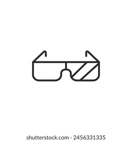 Icono con un par de gafas 3D, comúnmente utilizado para ver películas tridimensionales en cines para una experiencia de visualización inmersiva. Conveniente para las configuraciones del cine en casa, de la película. Ilustración vectorial 