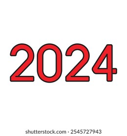 An icon featuring the year 2024, perfect for celebrating the new year and incorporating it into your festive designs. Ideal for use in New Year's Eve promotions or year-end celebrations.