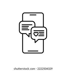 icon feedback, love, chat, customer, like, happy, care, worldwide. editable color. outline icon style.