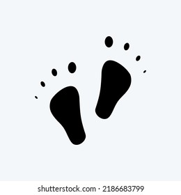 Icon Feet. suitable for Kids symbol. glyph style. simple design editable. design template vector. simple illustration