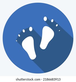 Icon Feet. suitable for Kids symbol. long shadow style. simple design editable. design template vector. simple illustration